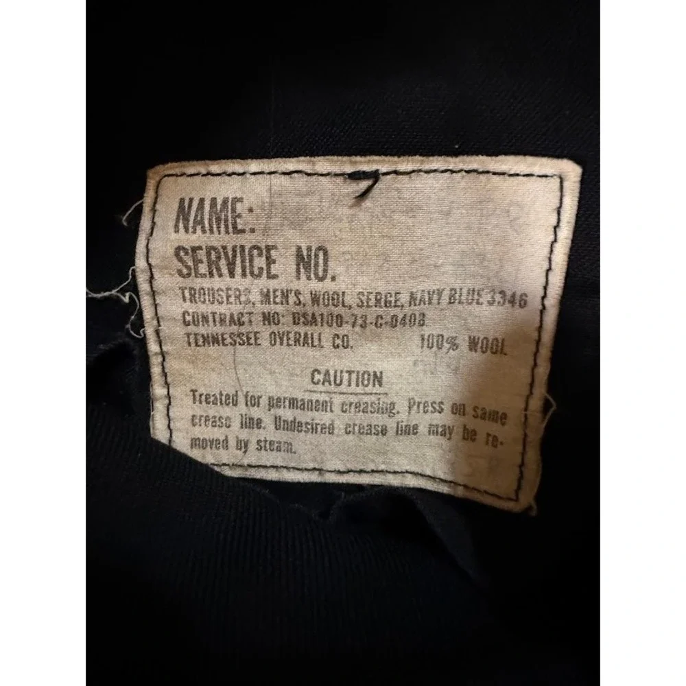 Vintage‎ Tennessee Overall Co. Mens Black Straight Leg Wool Pants 32X28